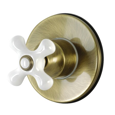 Kingston Brass KS3033PX Single-Handle Three-Way Diverter Valve with Trim Kit, Antique Brass KS3033PX